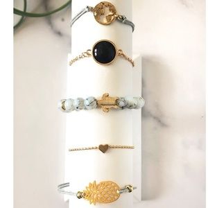 3/$30 Earth and Pineapple String Charm Bracelets
